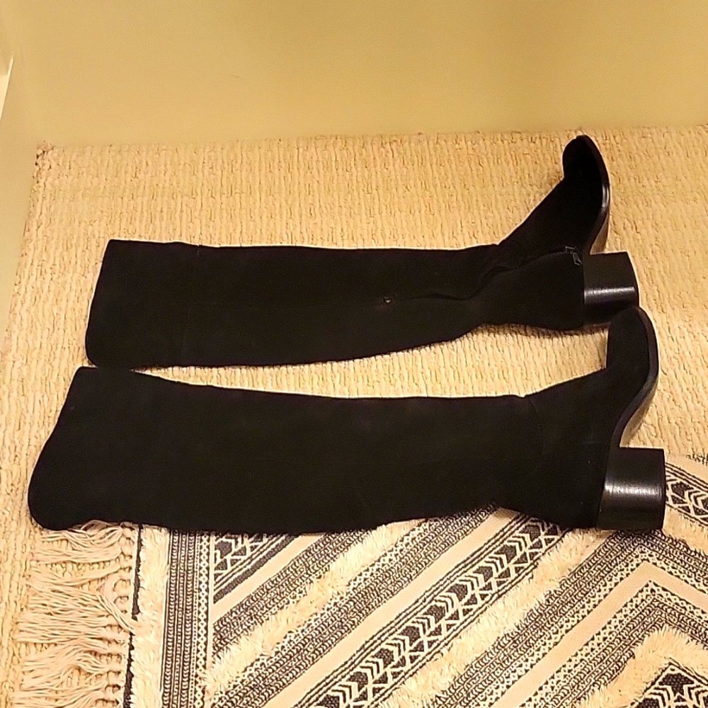 Rag and Bone, over the knee, black, suede, leather boots